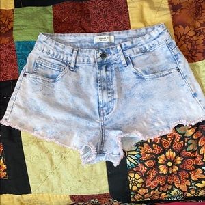 Acid Wash Cheekster Shorts
